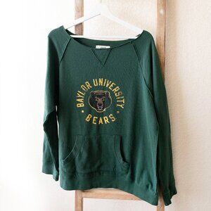 BAYLOR UNIVERSITY BEARS GREEN WOMENS SWEATSHIRT POCKET SZ XXL